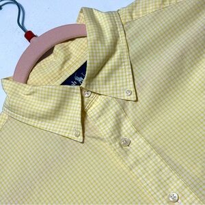 Ralph‎ Lauren Yellow Gingham Men's Long Sleeve Shirt Size 16-34/35 Excellent